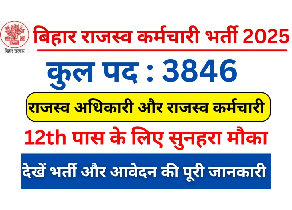 Bihar Rajaswa Karamchari Vacancy 2025 Notification