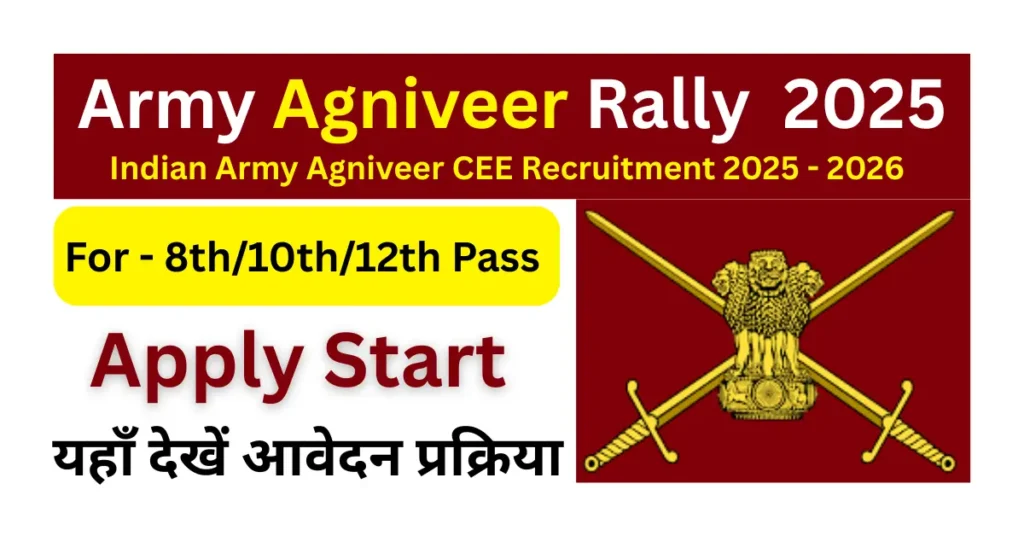 Indian Army Agniveer CEE Recruitment 2025-2026 Apply