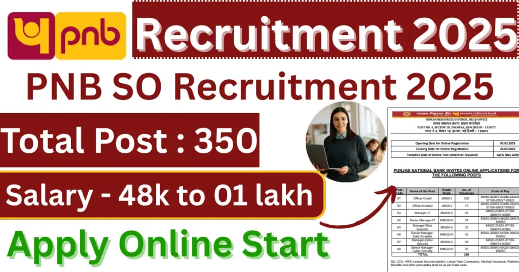 Punjab National Bank SO Vacancy 2025 Apply Online
