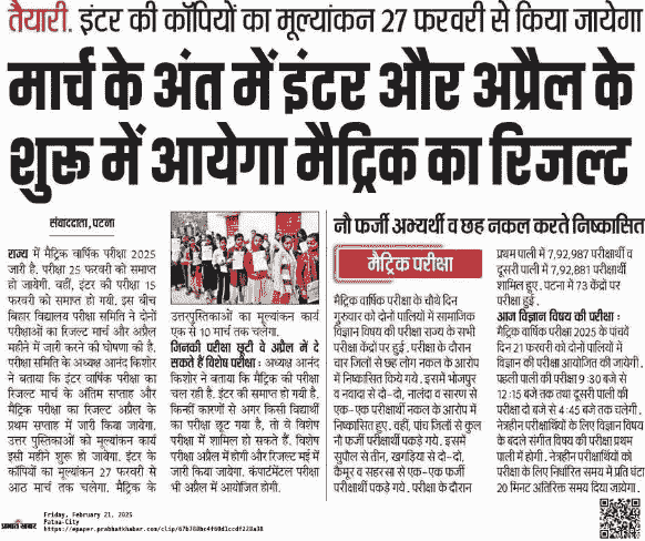 Bihar Board Matric Result 2025