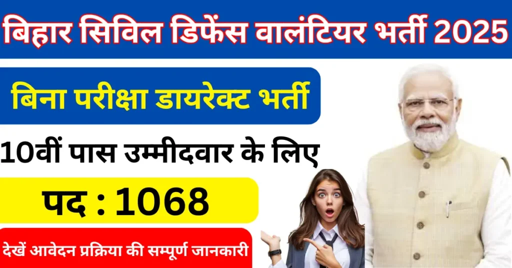 Bihar Civil Defence Volunteer Vacancy 2025 Apply Online