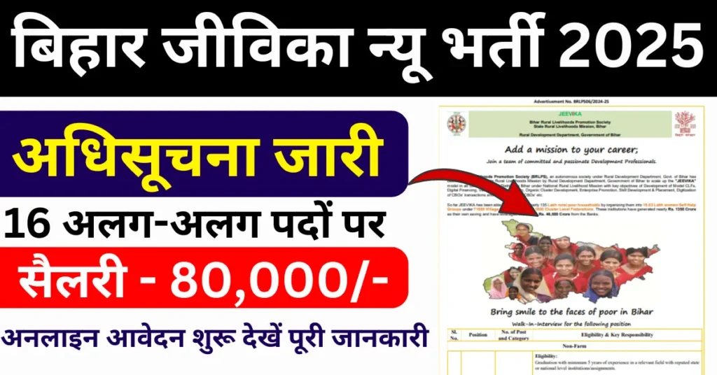 Bihar Jeevika (BRLPS) New Bharti 2025